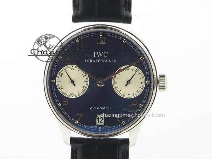 MIROTIME 1218 Efficient Portuguese Tourbillon IW5463 SS ZF Best Edition White Dial on Black Leather Strap 7170